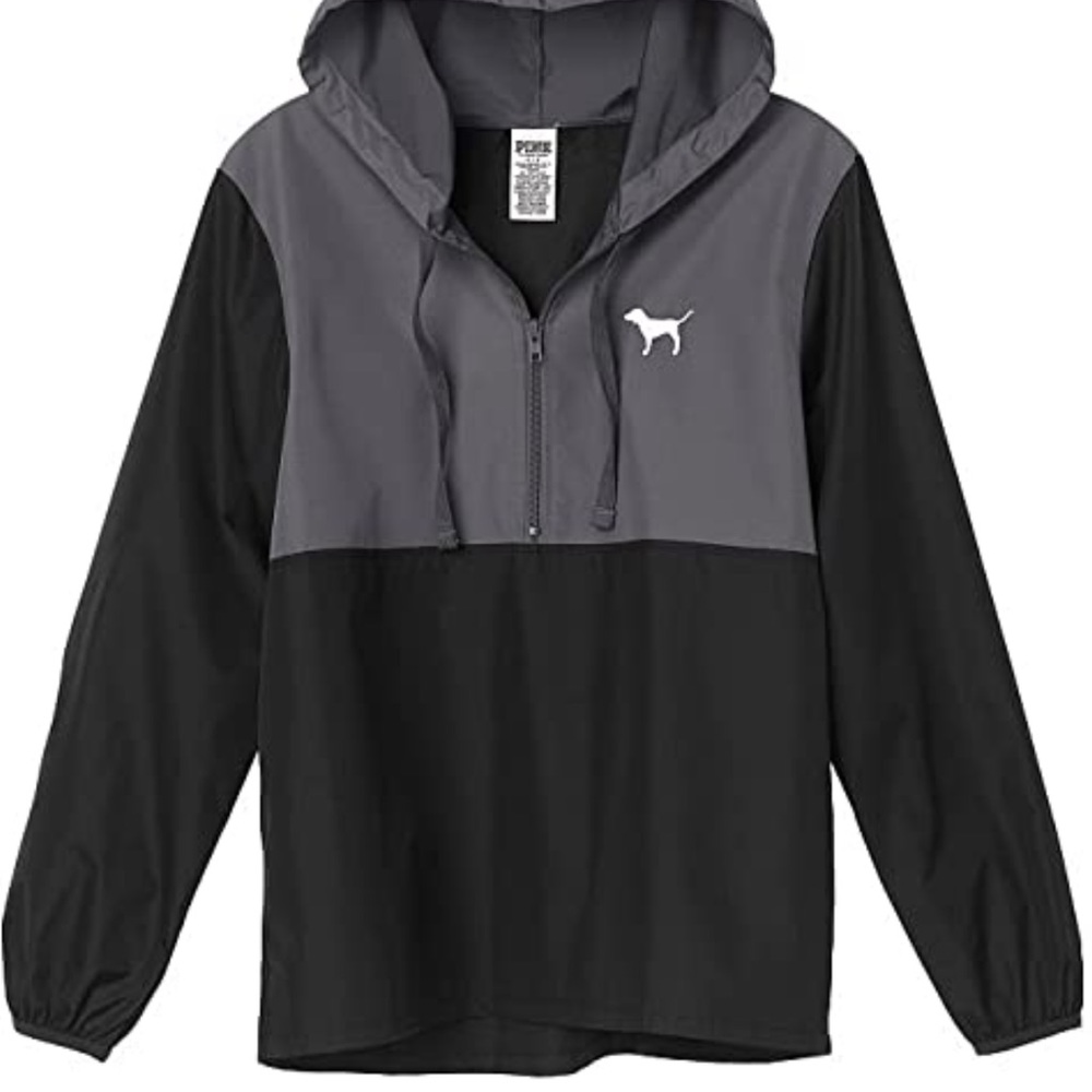 Victoria's Secret Pink Anorak Windbreaker Jacket Quarter-Zip